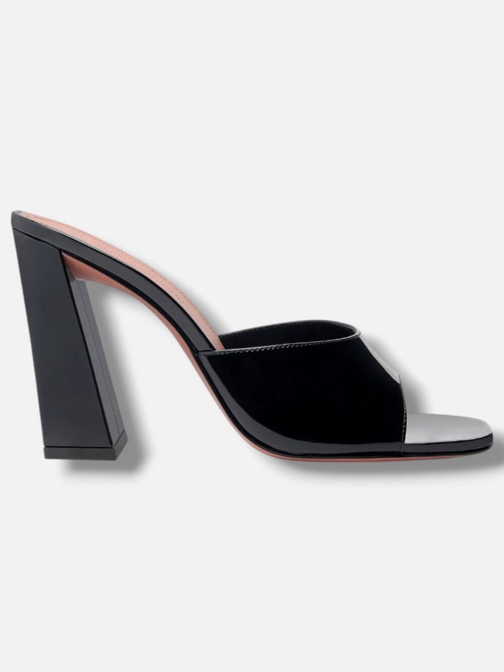 Amina Muaddi Women's Black Brigitte Patent Leather Mules Shoes Size EU:40 US:10
